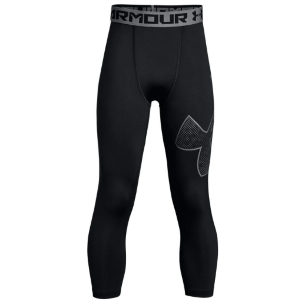 Under Armour Boys Heatgear Armour Logo 3/4 Leggings Size YLarge
